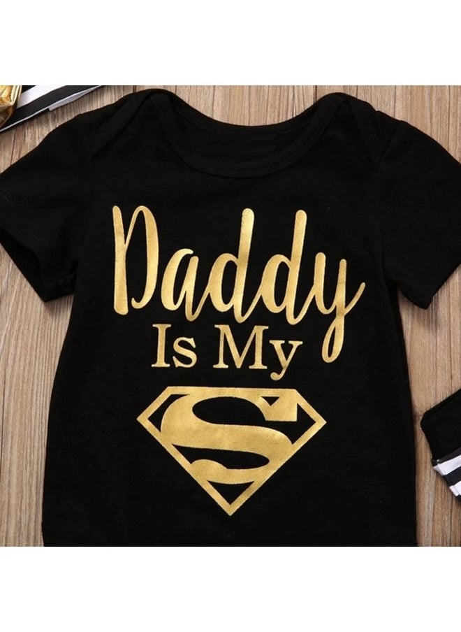 We Happy Daddy is my Super Baby Bodysuit Cute Romper Birthday Costume Dress  - Image 5