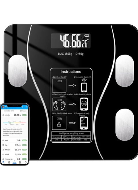 Digital Personal Scale 180kg Smart Body Weight Scale with Bluetooth and APP Body Composition Monitor