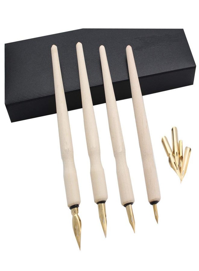 53 Arts Wooden Professional Manga Pen Dip Pen Set with 4 Nibs Manga Cartoon Comic Drawing Painting Kit - 4 Pcs - Image 3