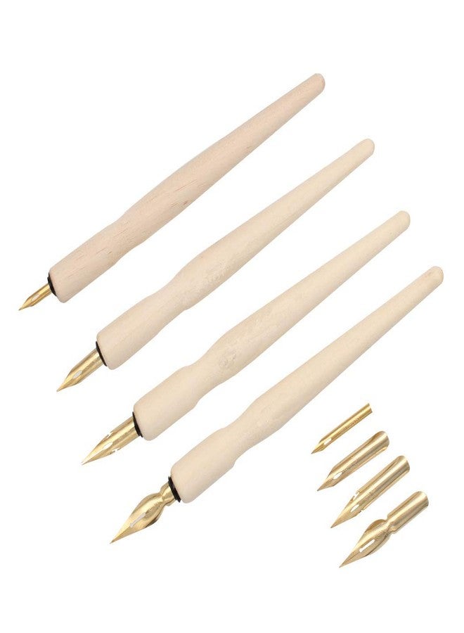 53 Arts Wooden Professional Manga Pen Dip Pen Set with 4 Nibs Manga Cartoon Comic Drawing Painting Kit - 4 Pcs - Image 2