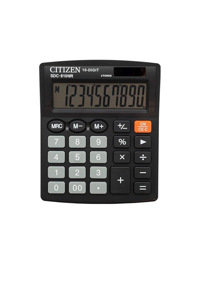 Citizen calculator SDC810NR 10 Digits Black Office Desktop Dual Power Solar Battery - Image 1