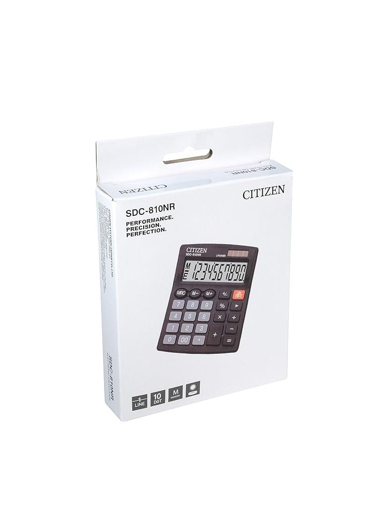 Citizen calculator SDC810NR 10 Digits Black Office Desktop Dual Power Solar Battery - Image 2