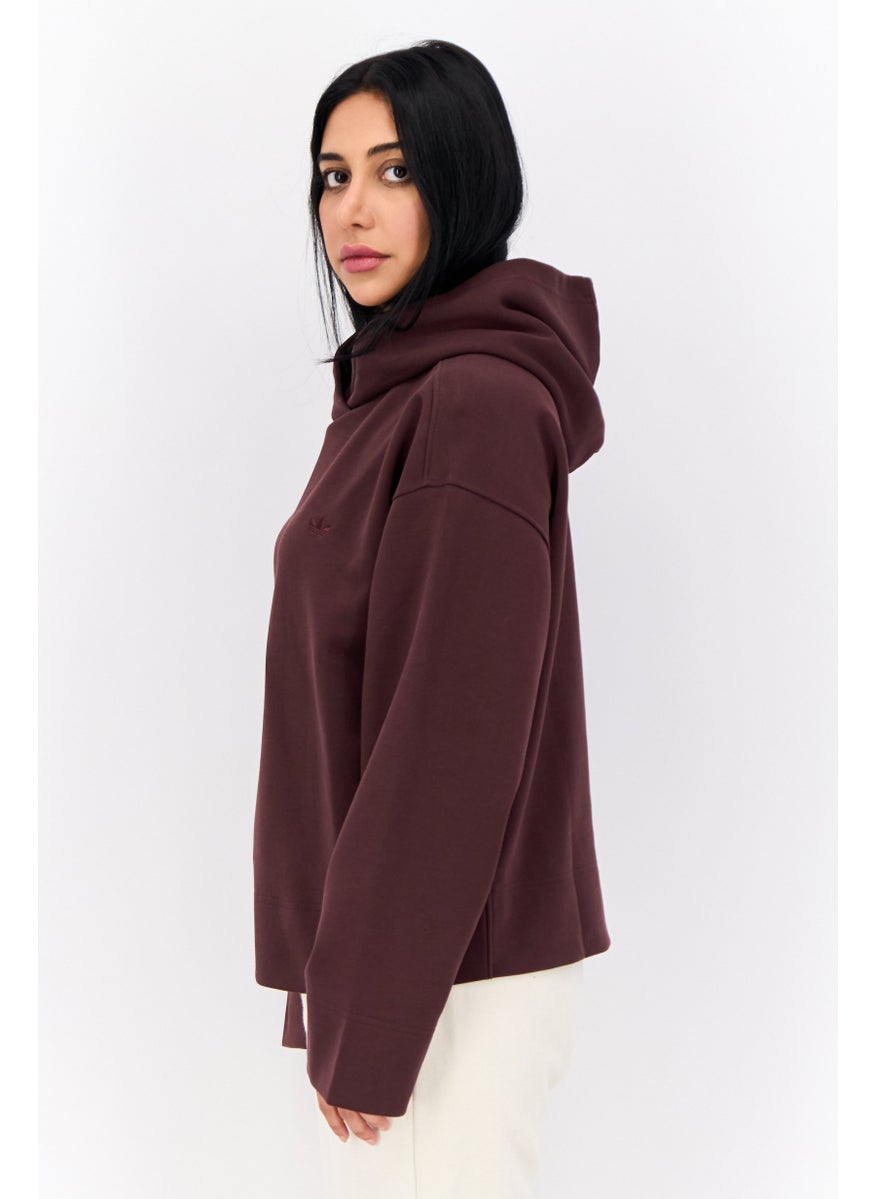 adidas Originals - Women Sportswear Fit Long Sleeve Outdoor Hoodies, Dark Brown - Image 1