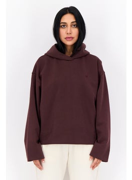 Women Sportswear Fit Long Sleeve Outdoor Hoodies, Dark Brown