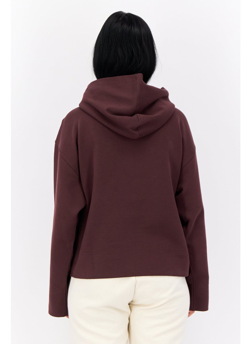 adidas Originals - Women Sportswear Fit Long Sleeve Outdoor Hoodies, Dark Brown - Image 1