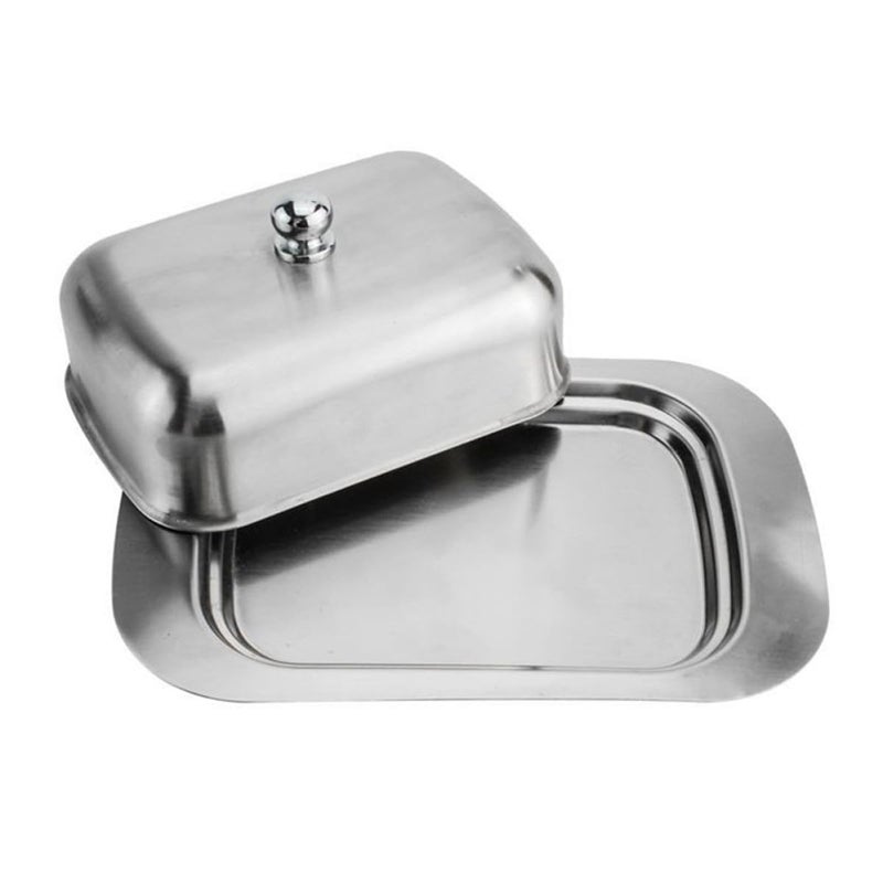 Stainless Steel Butter Dish With Lid Kitchen Countertop Storage And Serving Tray - Image 2