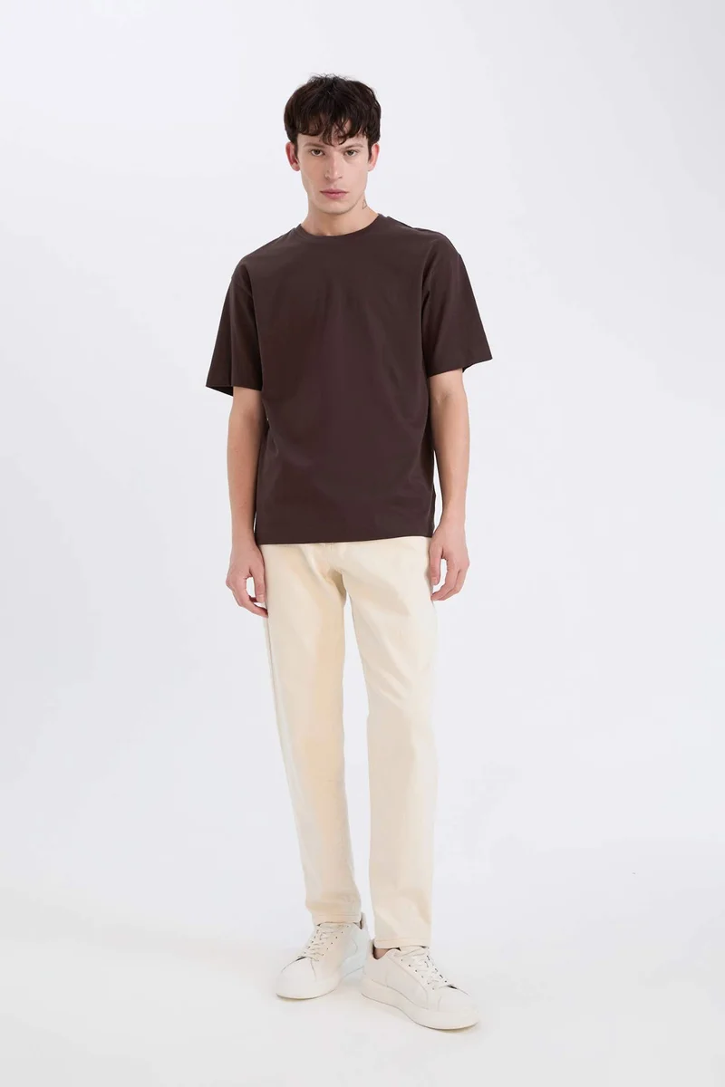 DeFacto Boxy Fit Crew Neck Basic Short Sleeve T-Shirt