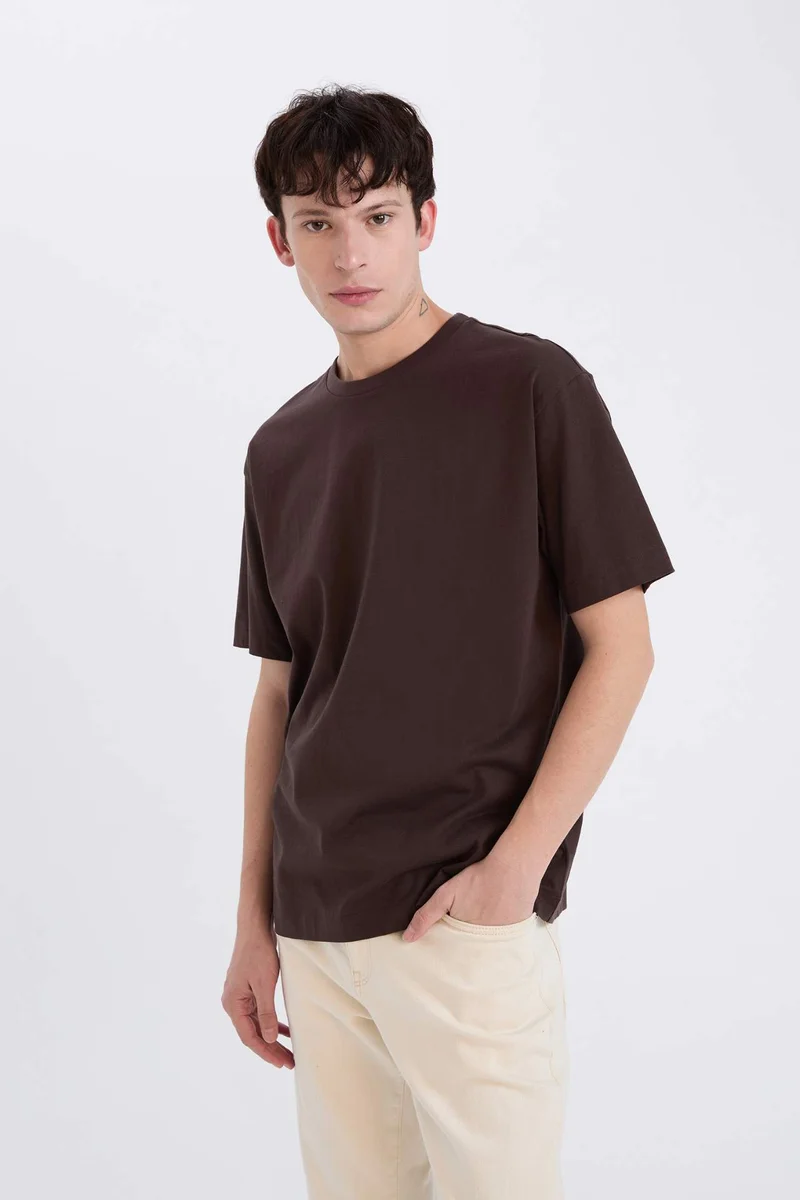 DeFacto Boxy Fit Crew Neck Basic Short Sleeve T-Shirt
