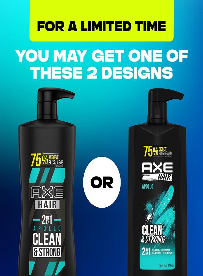 AXE Wash & Care 2-in-1 Shampoo & Conditioner Apollo Wash & Care 4 Count for Clean & Strong Hair Sage & Cedarwood 100% Recycled Bottle 28 oz - Image 2