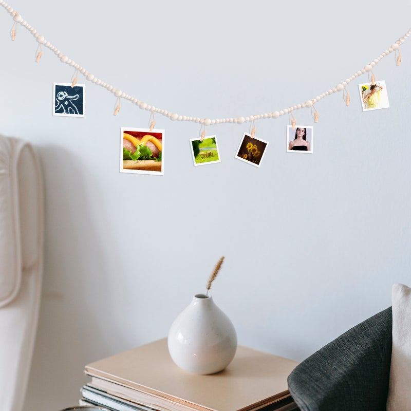 2pcs Beads Garland with Clips Photo Card Display Clip Wall Photo Display Holder - Image 2