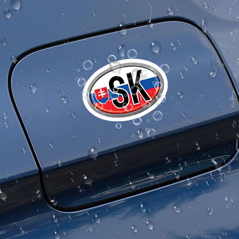 2 Pcs Slovakia International Vehicle Code Metal Plate Sticker For Car Registration Auto Identification Tag Adhesive Minimalist Model - Image 5