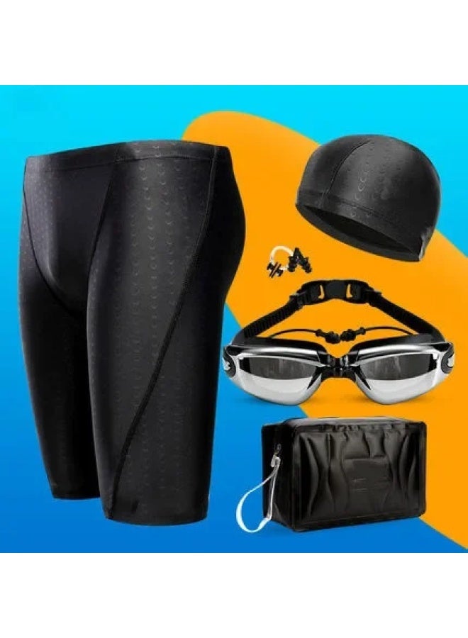 إسكدنيا Men's Swimming Suit Split Suit Swimming Suit Stretch Nylon Five Men's Swimming Trunks Swimming Cap Swimming Goggles Swimming Equipment-Color:Swimming Trunks + Swimming Cap + Storage Bag- - Image 5