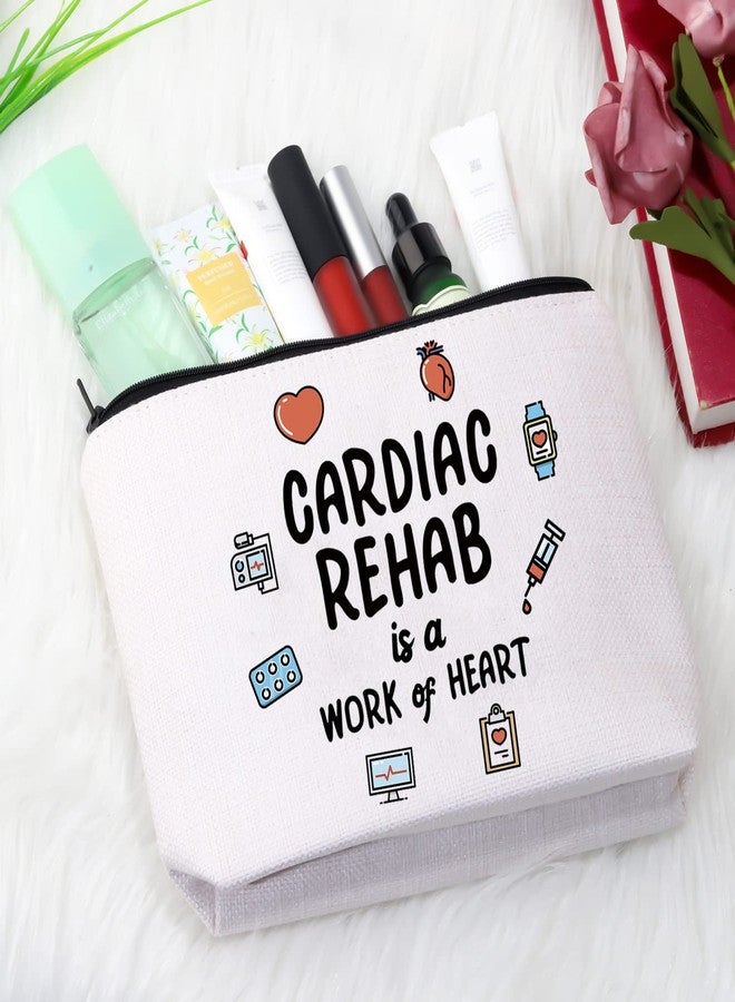 GJTIM Cardiac Rehab Gift Cardiologist Gift Cardiac Rehab Nurse Gift Cardiac Rehab Is A Work Of Heart Makeup Zipper Pouch (Cardiac Rehab Bag) - Image 5
