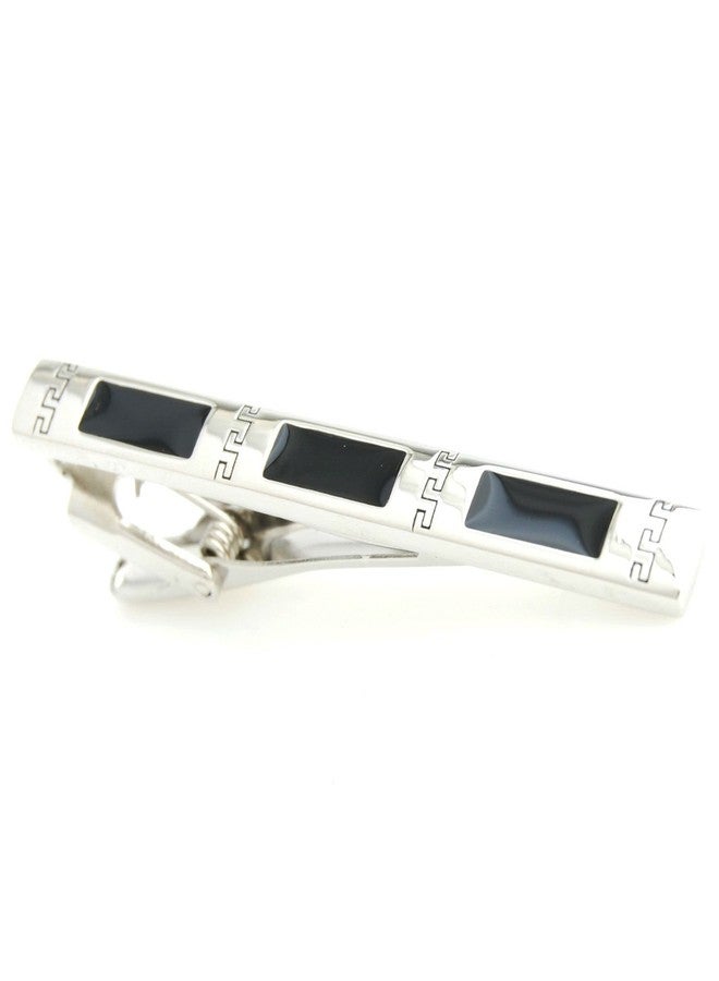 Peluche Greek Key - Silver - Tie Pin for Men - Image 3