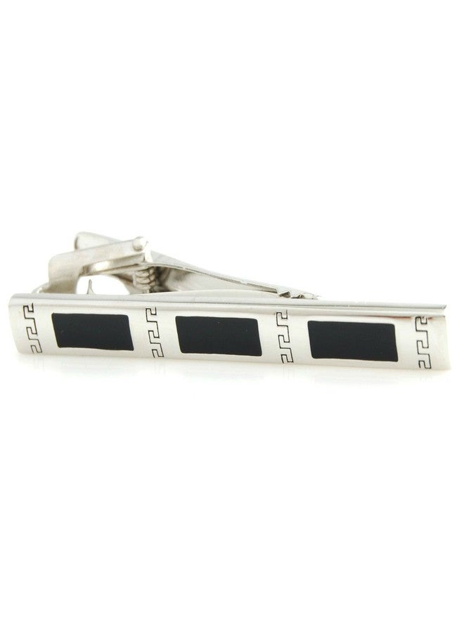 Peluche Greek Key - Silver - Tie Pin for Men - Image 2