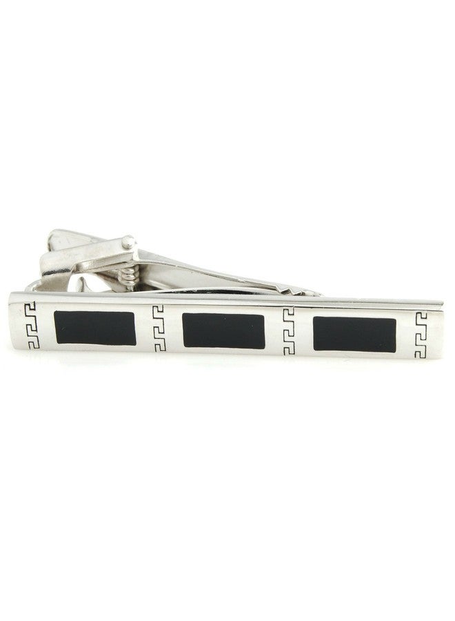Peluche Greek Key - Silver - Tie Pin for Men - Image 1