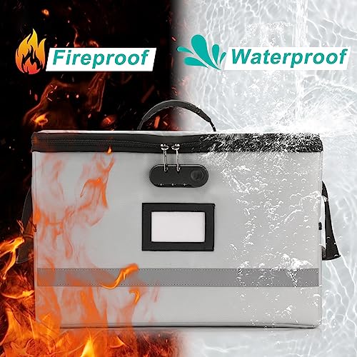 EXLIFBAG File Organizer, Fireproof File Box with Lids, Important Document Organizer Box with Lock, Portable File Folder Organizer with Handle - Image 5