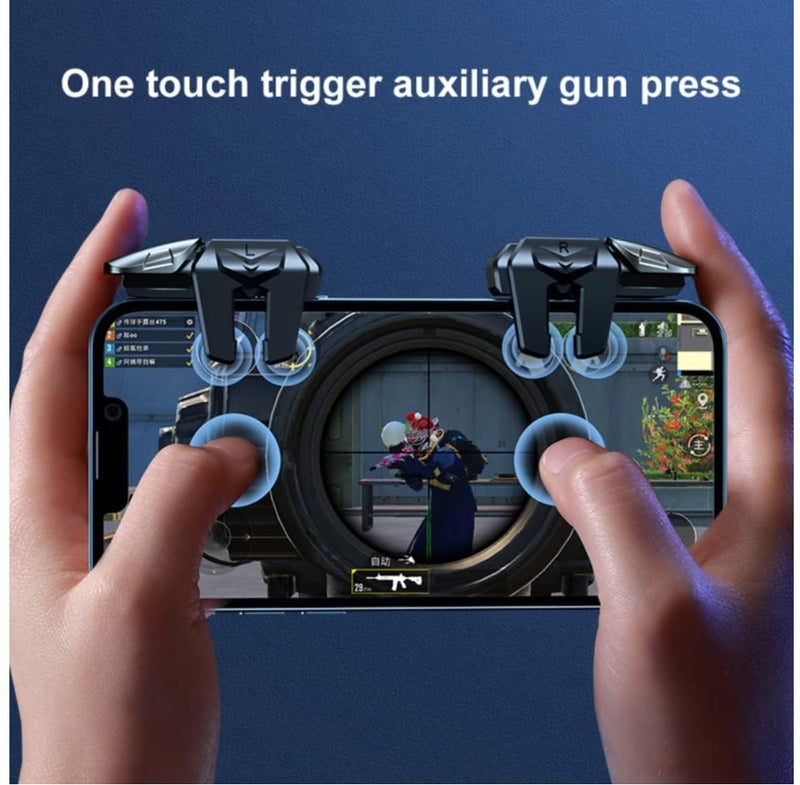 Mobile Gaming Triggers G21 Joystick Controller  6 Finger + Anti Sweat Finger Sleeves, Trigger for PUBG L1R1 L2R2 Rapid-Fire Fast Shooting Progameplays Phone Trigger Controller - Image 3