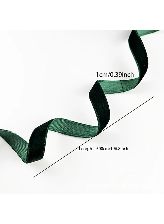 Thickened Single Sided Velvet Ribbon Rose Red 1cm 196.8 Inch Non Elastic for DIY Hair Clips Hairstyle Braiding Shoes Shoelaces Gift Wrapping Bows - Image 4