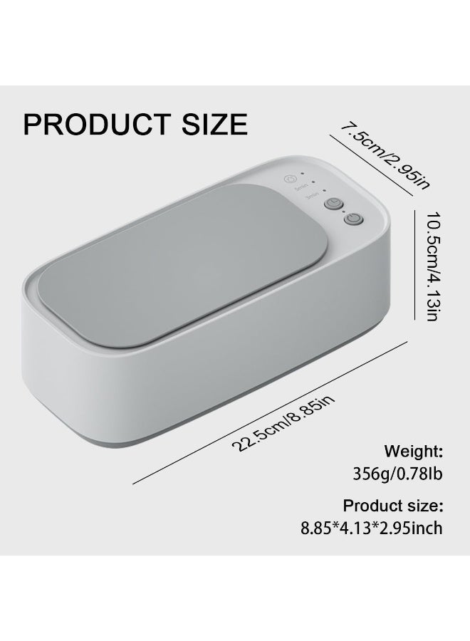 جهاز تنظيف المجوهرات بالموجات فوق الصوتية، جهاز تنظيف صوتي محمول بتردد 45 كيلوهرتز مع مؤقت للنظارات، والخواتم، والأقراط، والقلائد، وحزام الساعة، وفرشاة المكياج، بسعة 10 أونصة - Image 2