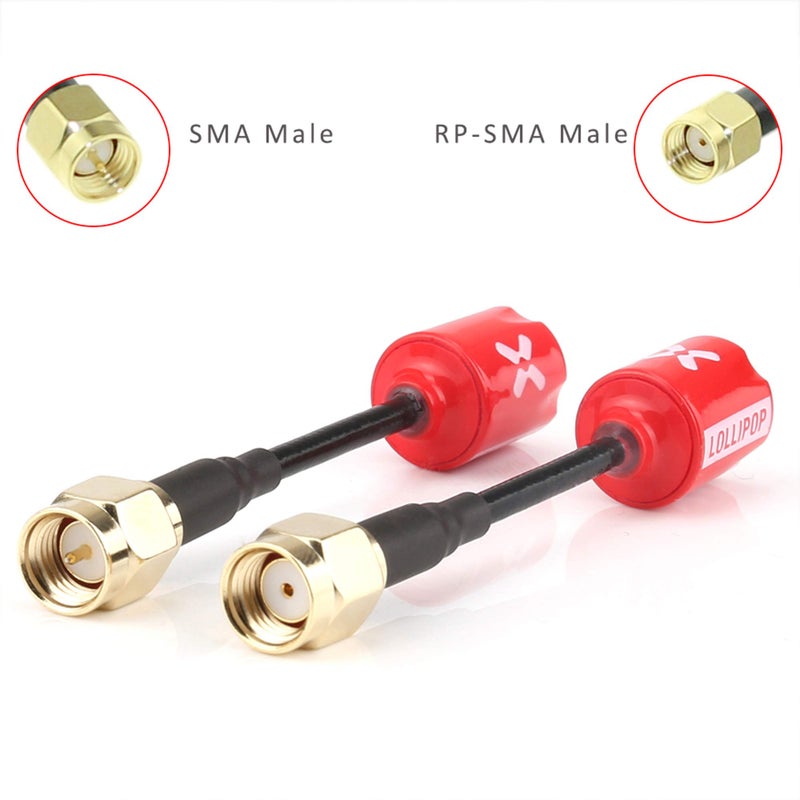 Foxeer هوائي FOXEER FPV لوليبوب V4 سوبر ميني RHCP هوائي 5.8G 2.5dBi SMA ذكر وأنثى RP-SMA ذكر لطائرة RC FPV سباق كوادكوبتر متعددة الطائرات TX/RX (2 قطع، أحمر) - Image 2