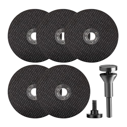 EMVANV 6pcs/Set Cut Off Wheel Set for Die Grinder, Round Hole Cut Off Wheel Metal Cutting Disc with 1/4 Stem Mounting Mandrel, Die Grinder Rotary Tool for Drill Attachment Cutter Discs - Image 1
