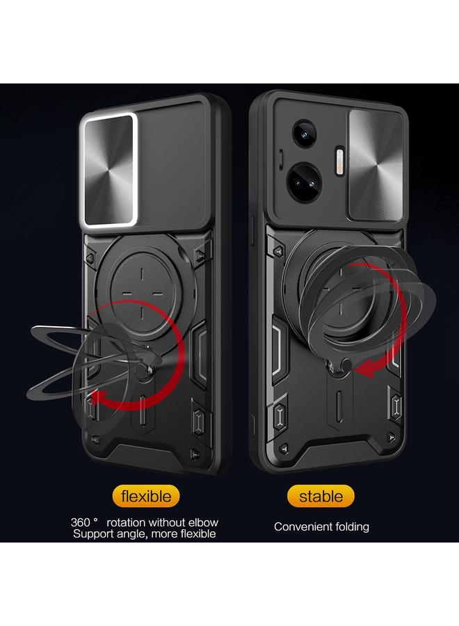 S-TOP Case For Realme GT3 5G CD Texture Sliding Camshield Magnetic Holder Phone Case - Image 3