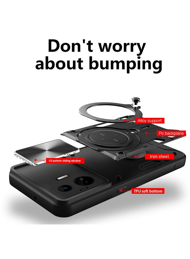 S-TOP Case For Realme GT3 5G CD Texture Sliding Camshield Magnetic Holder Phone Case - Image 2