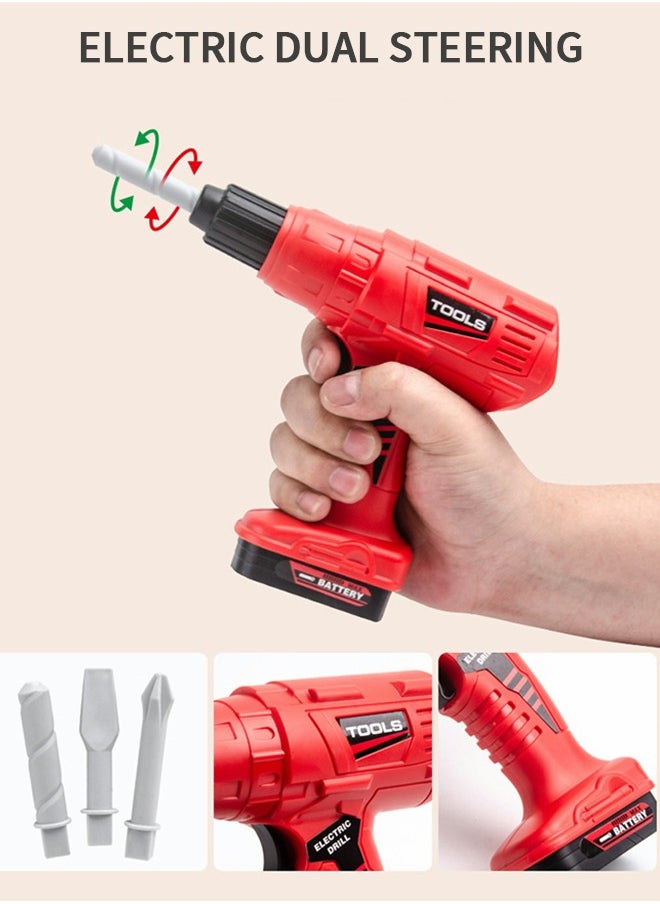GROIC Kid Tool Set, Pretend Play Toddler Tool Toy with Electric hand drill, engineer's vest,Bolt Driver,Pretend Play Repair Tool Toy  - Image 3