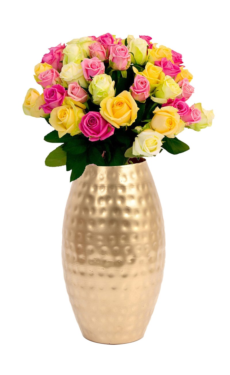 Skywalk Hand Crafted Metal Flower Vase for Home Decoration - 8 Inch - Image 2