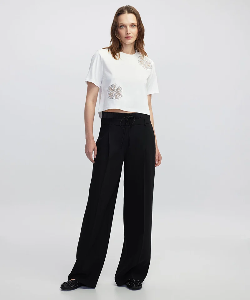 Ipekyol Rhinestone Cutout T-shirt