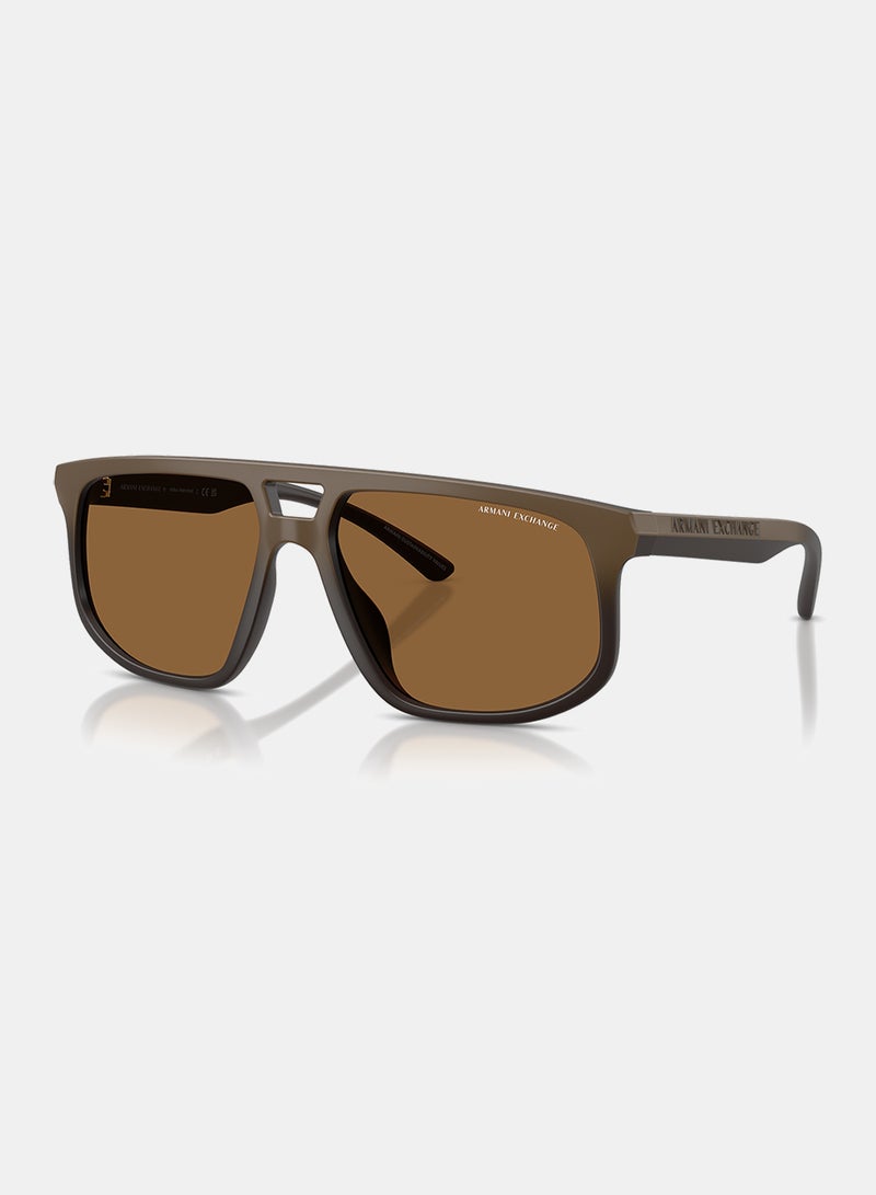 Armani Exchange Men Full Rim Pilot Sunglasses 0AX4161SU 58 - Image 1
