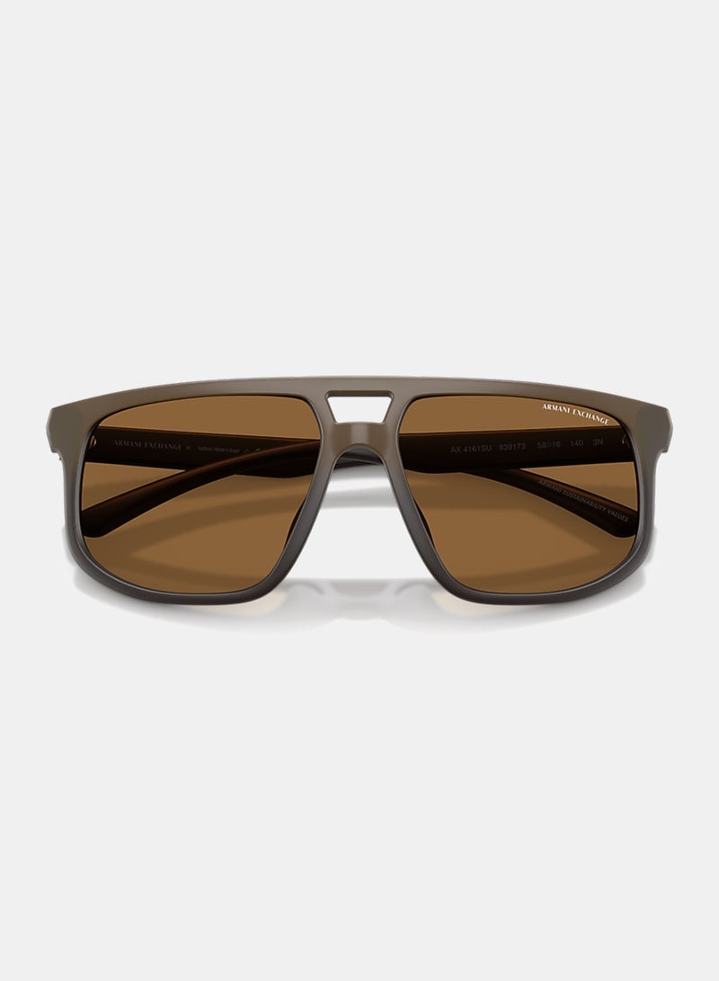Armani Exchange Men Full Rim Pilot Sunglasses 0AX4161SU 58 - Image 5