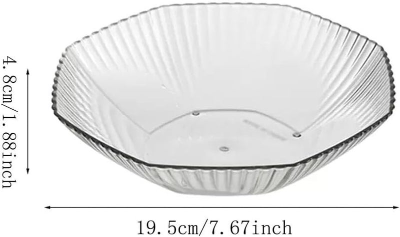 Fruit Plate Fruit Bowl Translucent Decorative Plate Home Snack Plate Snack Plate Candy Plate Fruit Plate Fruit Bowls(Clear) - Image 2