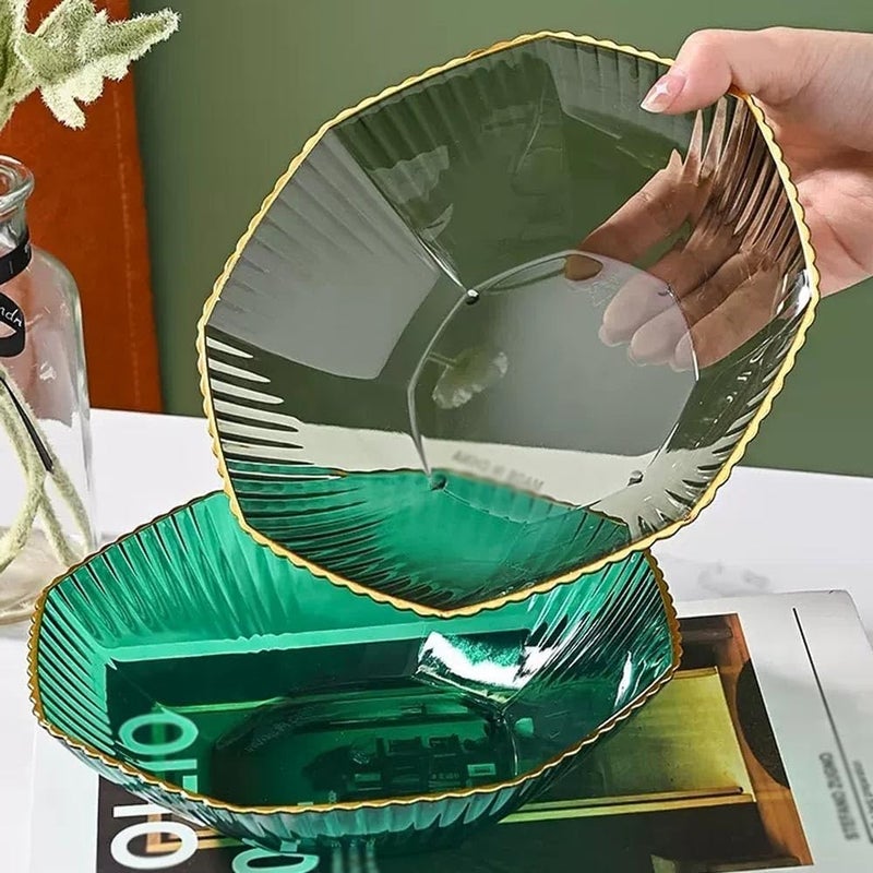 Fruit Plate Fruit Bowl Translucent Decorative Plate Home Snack Plate Snack Plate Candy Plate Fruit Plate Fruit Bowls(Clear) - Image 4
