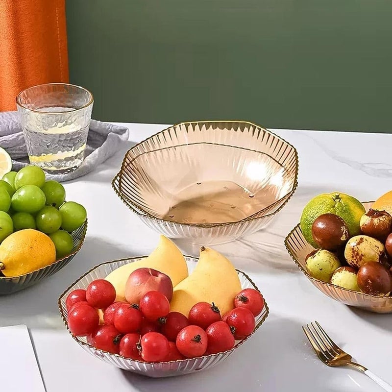 Fruit Plate Fruit Bowl Translucent Decorative Plate Home Snack Plate Snack Plate Candy Plate Fruit Plate Fruit Bowls(Clear) - Image 5