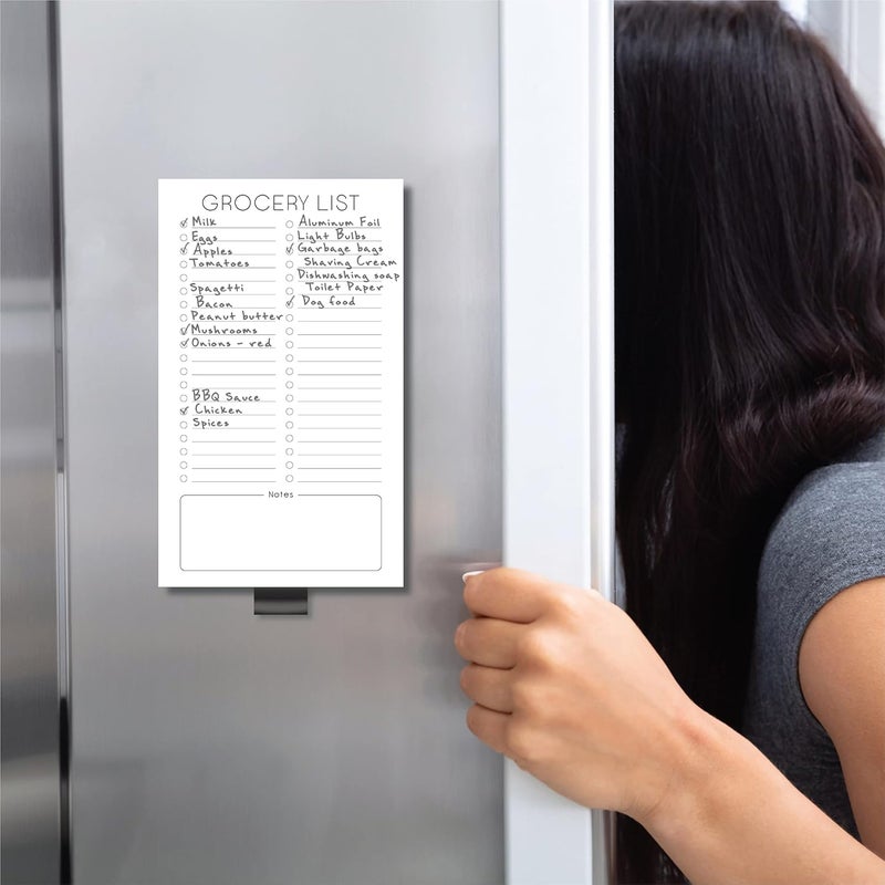 Magnetic Fridge Notepad for Shopping Lists, Minimalist Refrigerator Notebook, Office Gift for Coworkers, Kitchen Memo Pad, 4.5 x 7.5 Inch, 50 Sheets - Image 2