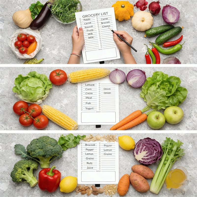 Magnetic Fridge Notepad for Shopping Lists, Minimalist Refrigerator Notebook, Office Gift for Coworkers, Kitchen Memo Pad, 4.5 x 7.5 Inch, 50 Sheets - Image 4