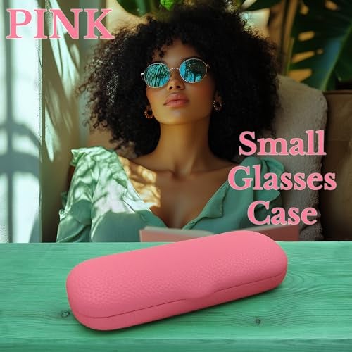 MyEyeglassCase Slim Hard Shell Eyeglass Case – Small Protective Glasses Case with Microfiber Pouch & Cleaning Cloth fit readers and reading frames women/girls (S5 Pink) - Image 2