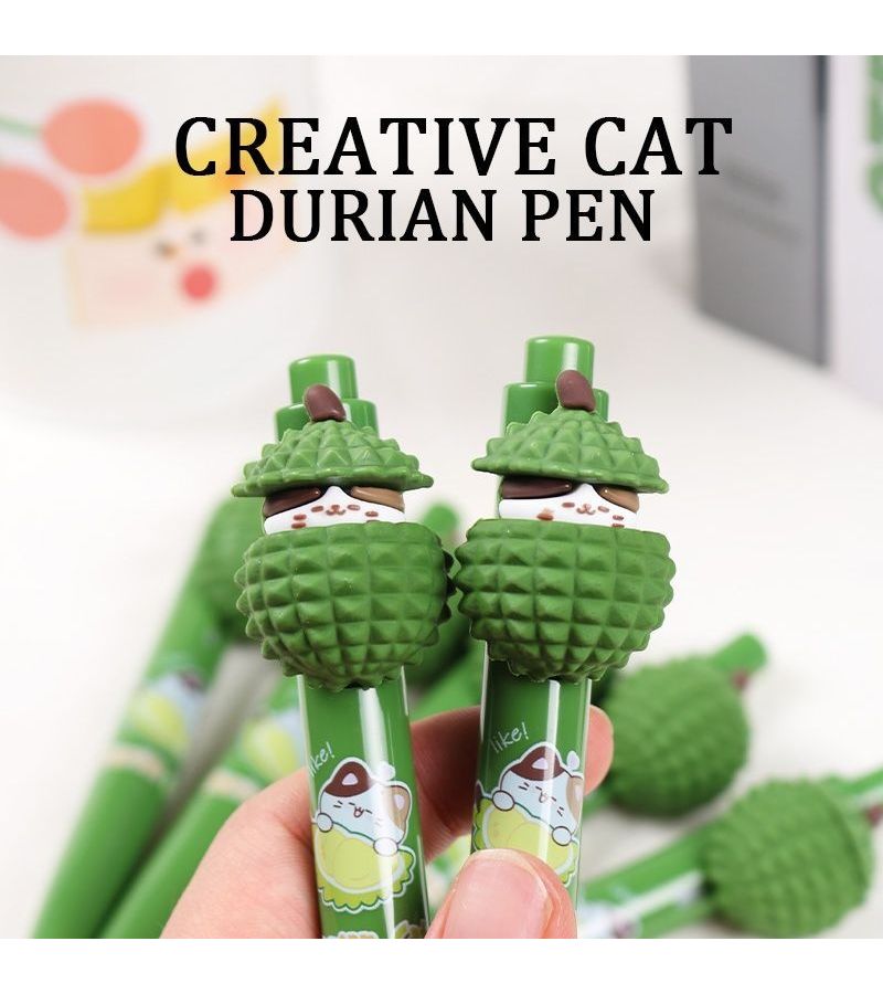 3pc Durian Kitten Pen Set Cute Cartoon Cat Ballpoint Stress Relief Stationery - Image 5