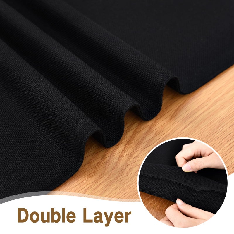Nacuci Farmhouse Rustic Table Runner Black Faux Linen Double Layer Table Runners Thick Reversible Short Table Runner 36 inches for Kitchen Dining Dresser Coffee Table Holiday Banquet Party 13x36 Inch - Image 3