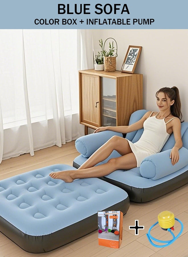 Generic 5-in-1 Foldable Combination Inflatable Sofa Airbed Inflatable Lazy Sofa Home Leisure Multifunctional Sofa Outdoor Portable Inflatable Sofa Chaise Lounge  - Image 1