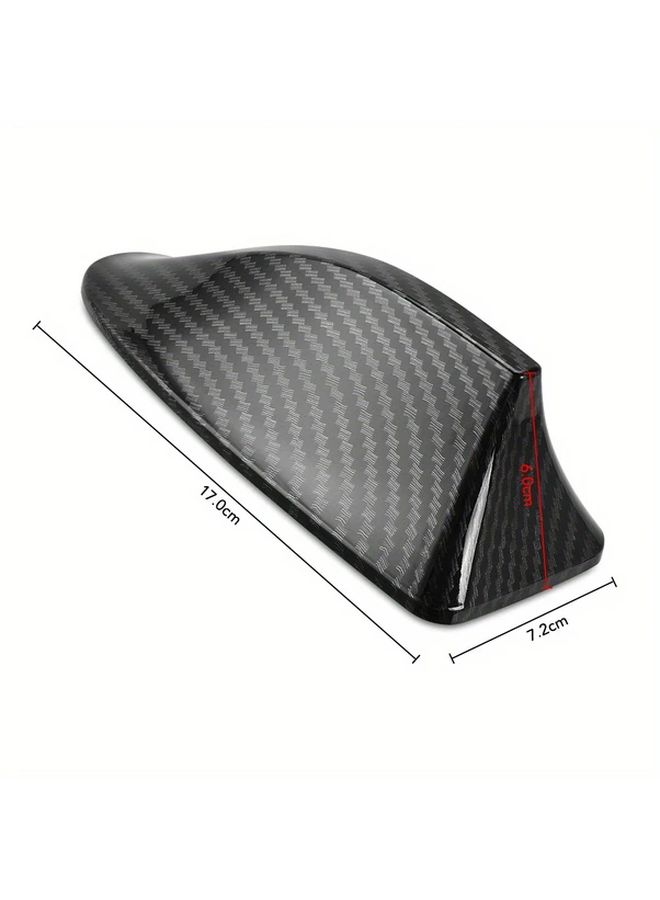 Black Carbon Fiber Shark Fin Antenna Enhanced AM FM Radio Signal for Cars - Image 3