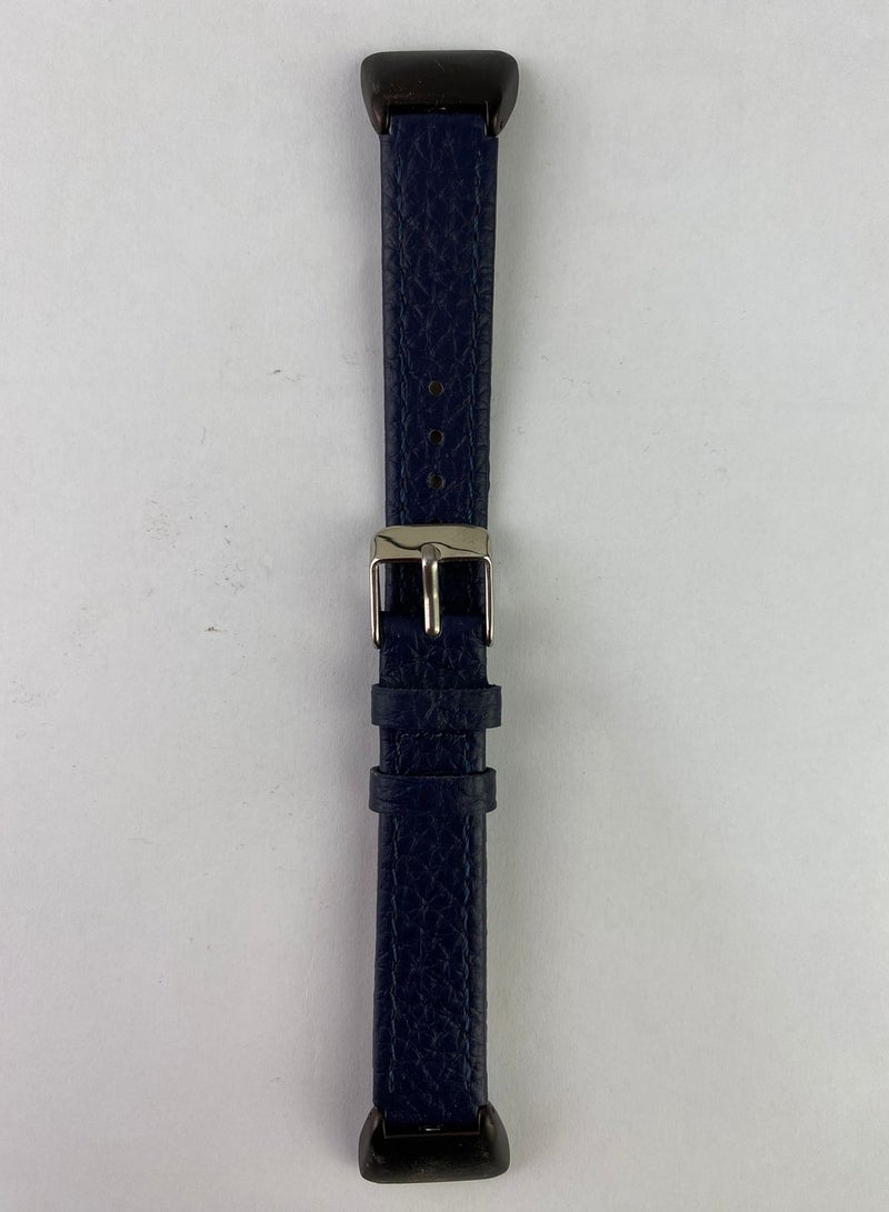 Watch Band For Honor Band 4 / 5 Strap Genuine Leather Smart Watch Wrist Belt for Honor Band6 Bracelet Wristband Replacement Accessories _ Blue 