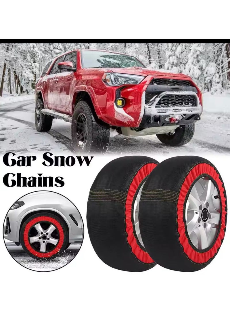 Auto Snow Socks for Tires, Emergency Snow Traction for Vehicles Safe Travel on Ice, Frost, Snow, Extra Durable Snow Chains Equivalent Tire Chain Alternative Tire Socks Active Series in red(SIZE XS) - Image 3