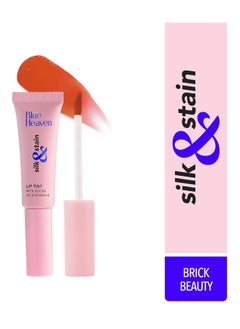 Blue Heaven Silk & Stain Lip Tint, With Jojoba Oil & Vitamin E, Long Lasting, Non Sticky, Transfer Proof Formula, Natural Finish, Brick Beauty, 8ml  - Image 1