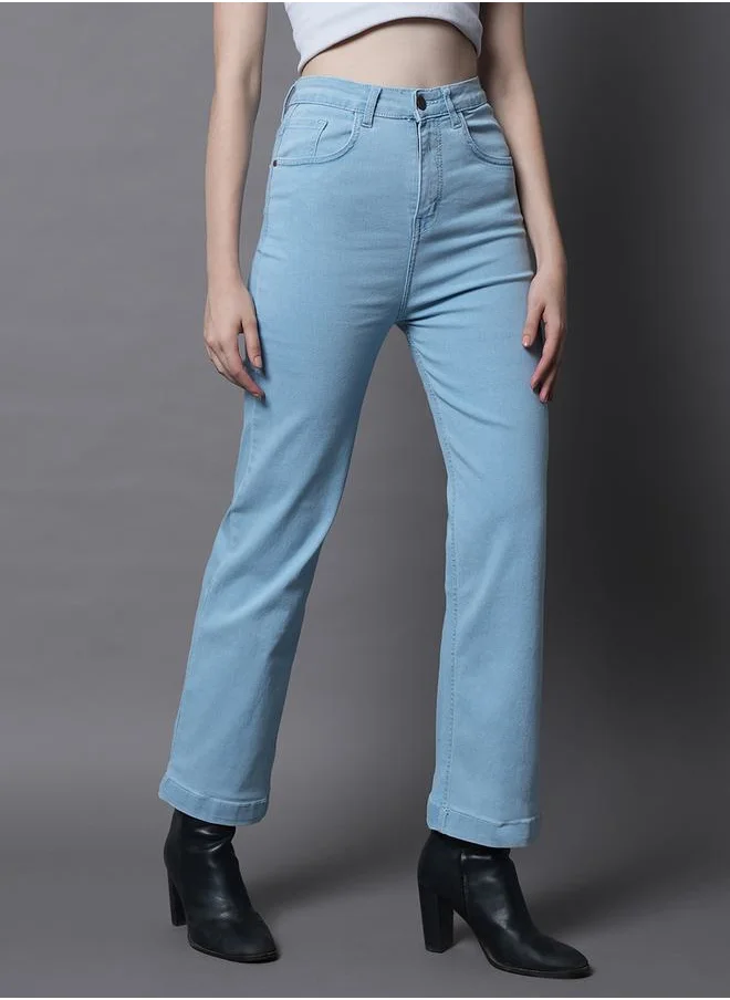 HIGH STAR High Rise Straight Leg Stretchable Jeans by Styli