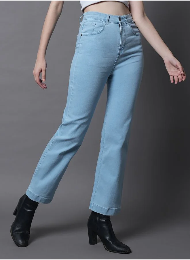 HIGH STAR High Rise Straight Leg Stretchable Jeans by Styli