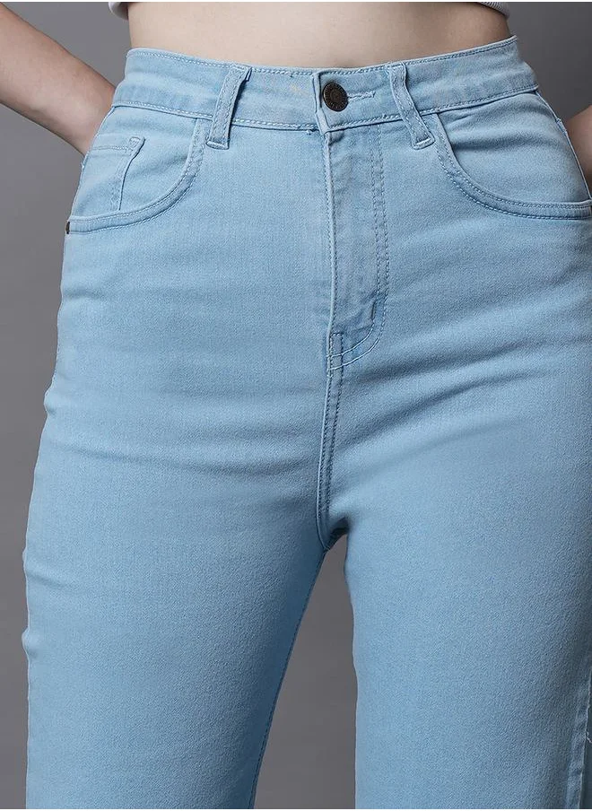 هاي ستار High Rise Straight Leg Stretchable Jeans by Styli
