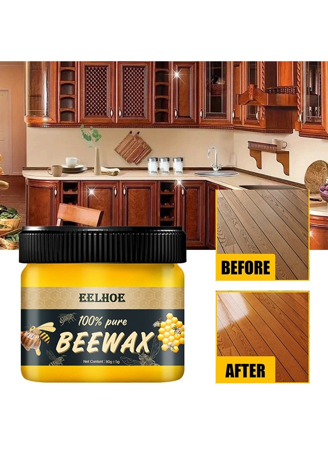 EELHOE 100% Pure Beewax，Natural Bee Wax For Furniture And Floor Repair，Furniture Care, Polishing Waterproof Anti-Cracking, Brightening Wood Floor Maintenance Beeswax 80g  - Image 1